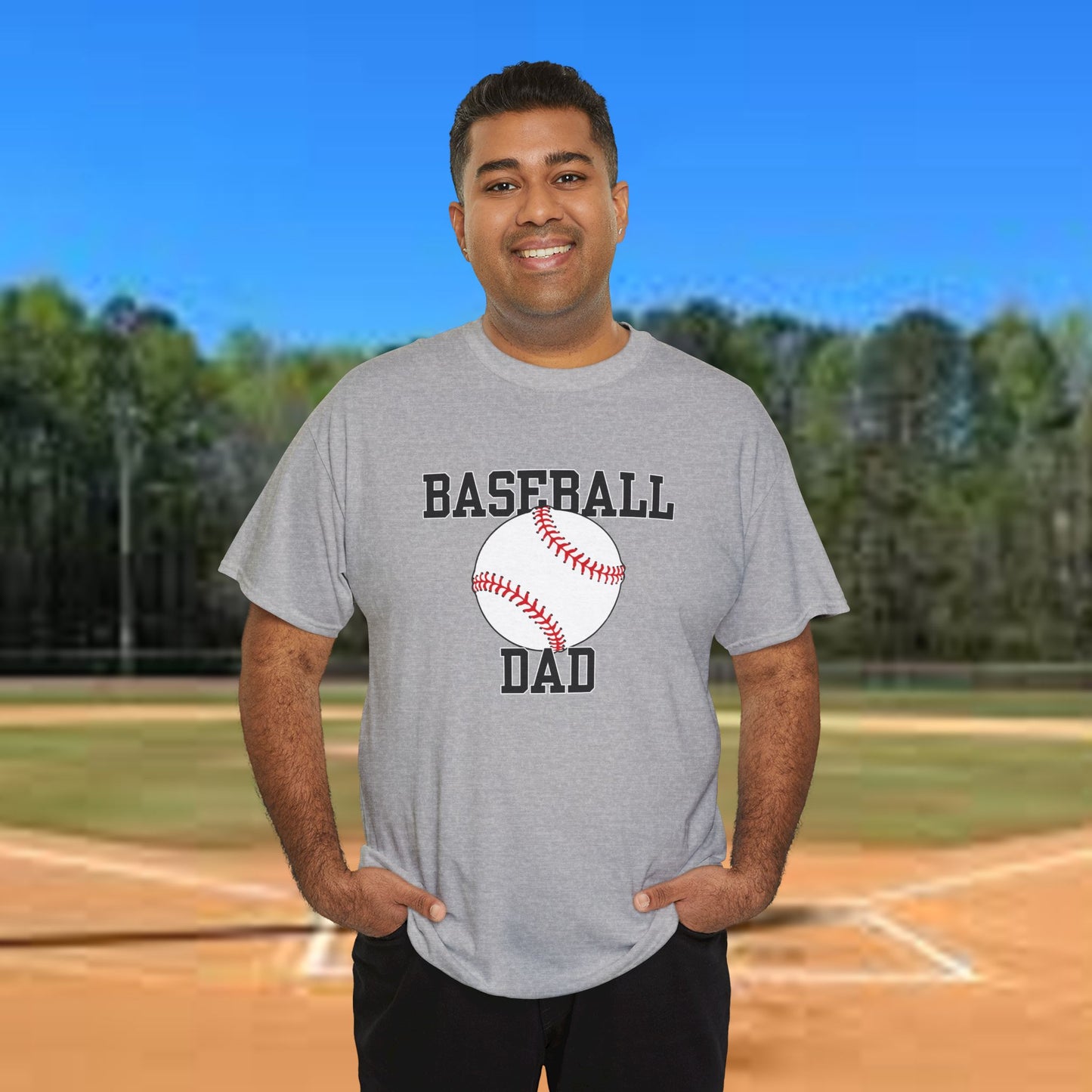Baseball Dad Unisex Heavy Cotton Tee - Perfect Gift for Father's Day & Sports Lovers