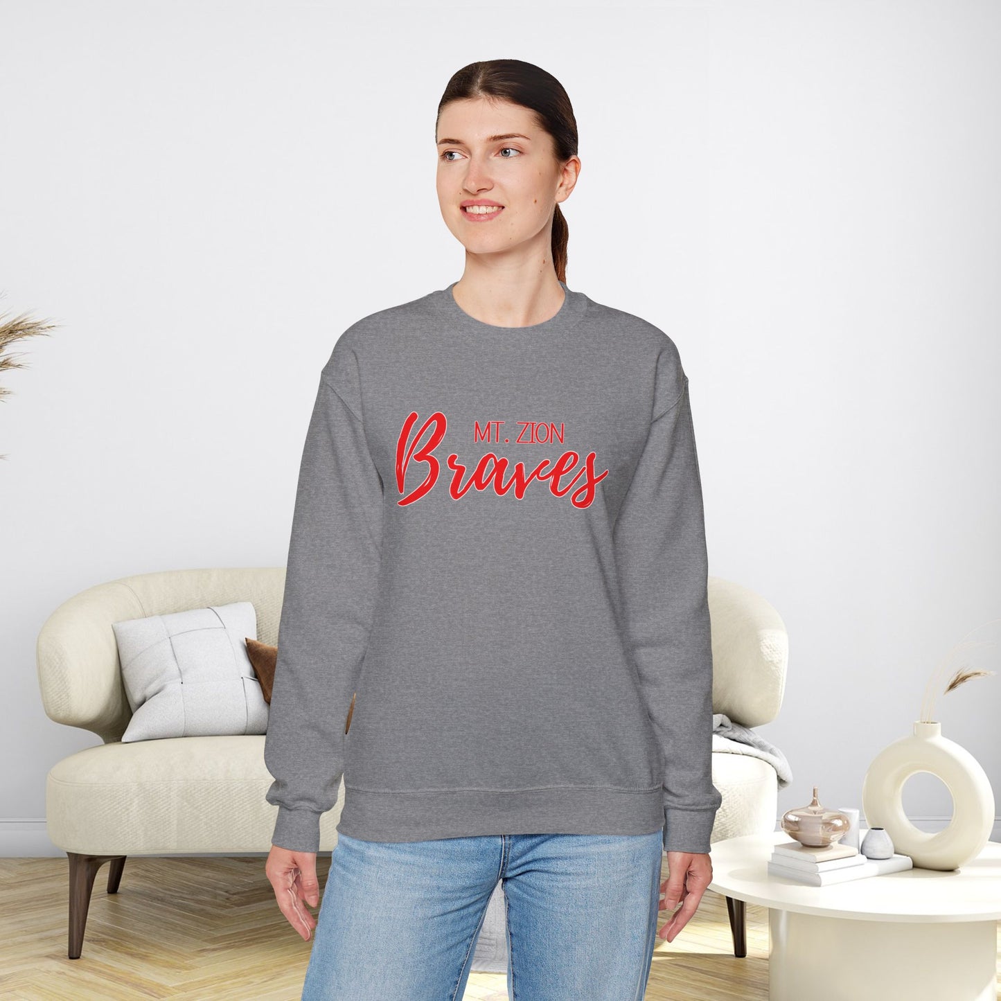 MT. ZION Braves Unisex Heavy Blend™ Crewneck Sweatshirt - Comfortable Sportswear