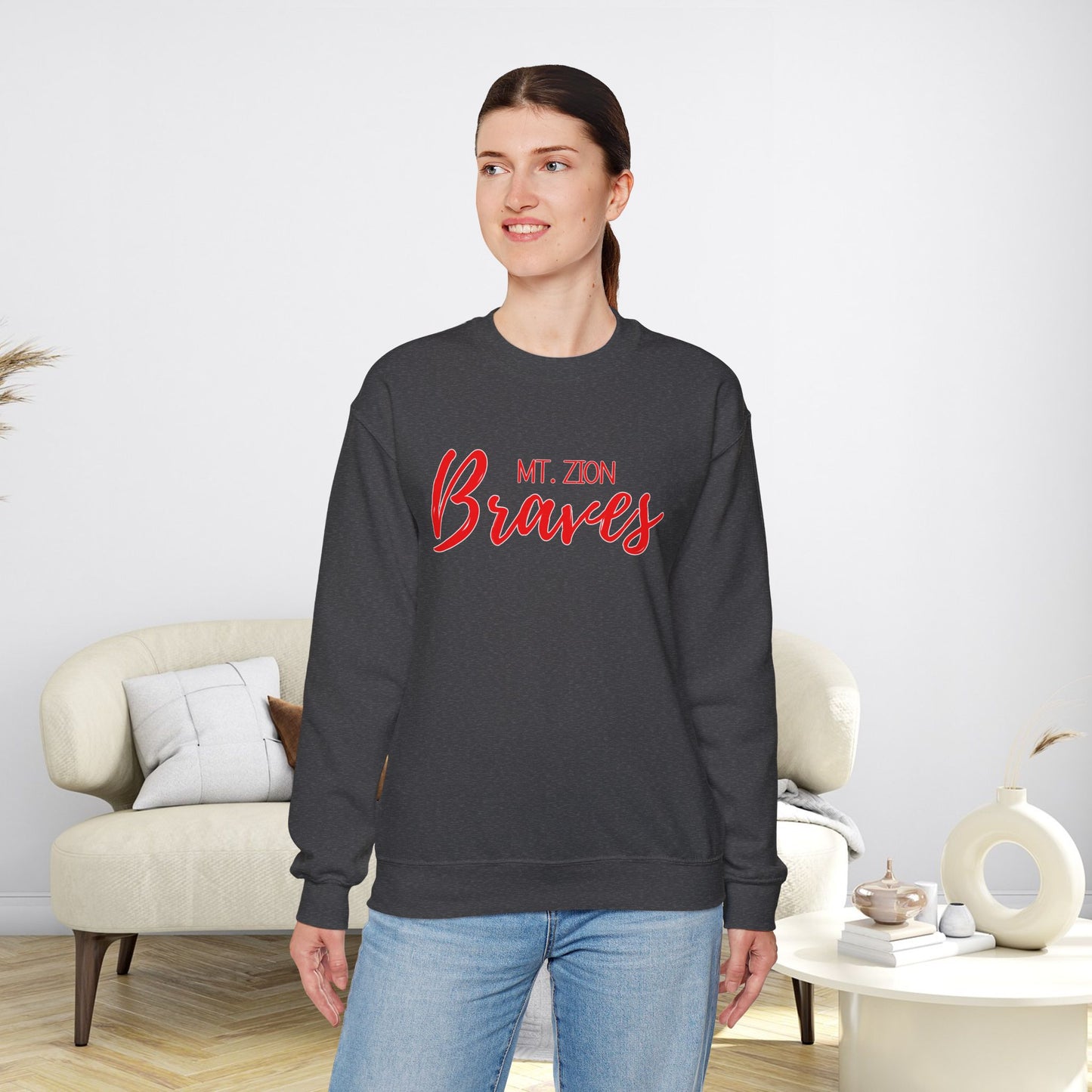 MT. ZION Braves Unisex Heavy Blend™ Crewneck Sweatshirt - Comfortable Sportswear