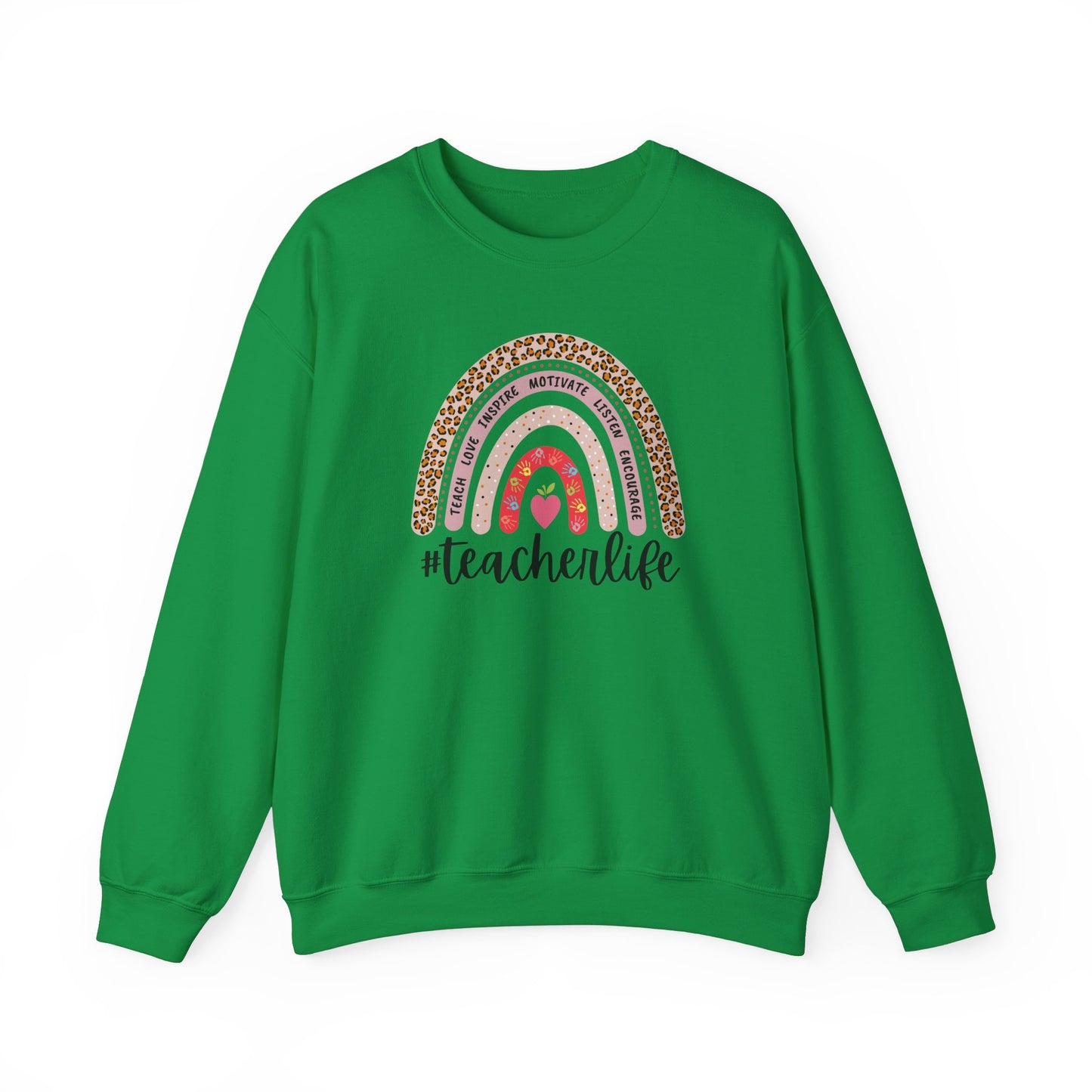 #teacherlife Rainbow Unisex Heavy Blend™ Crewneck Sweatshirt