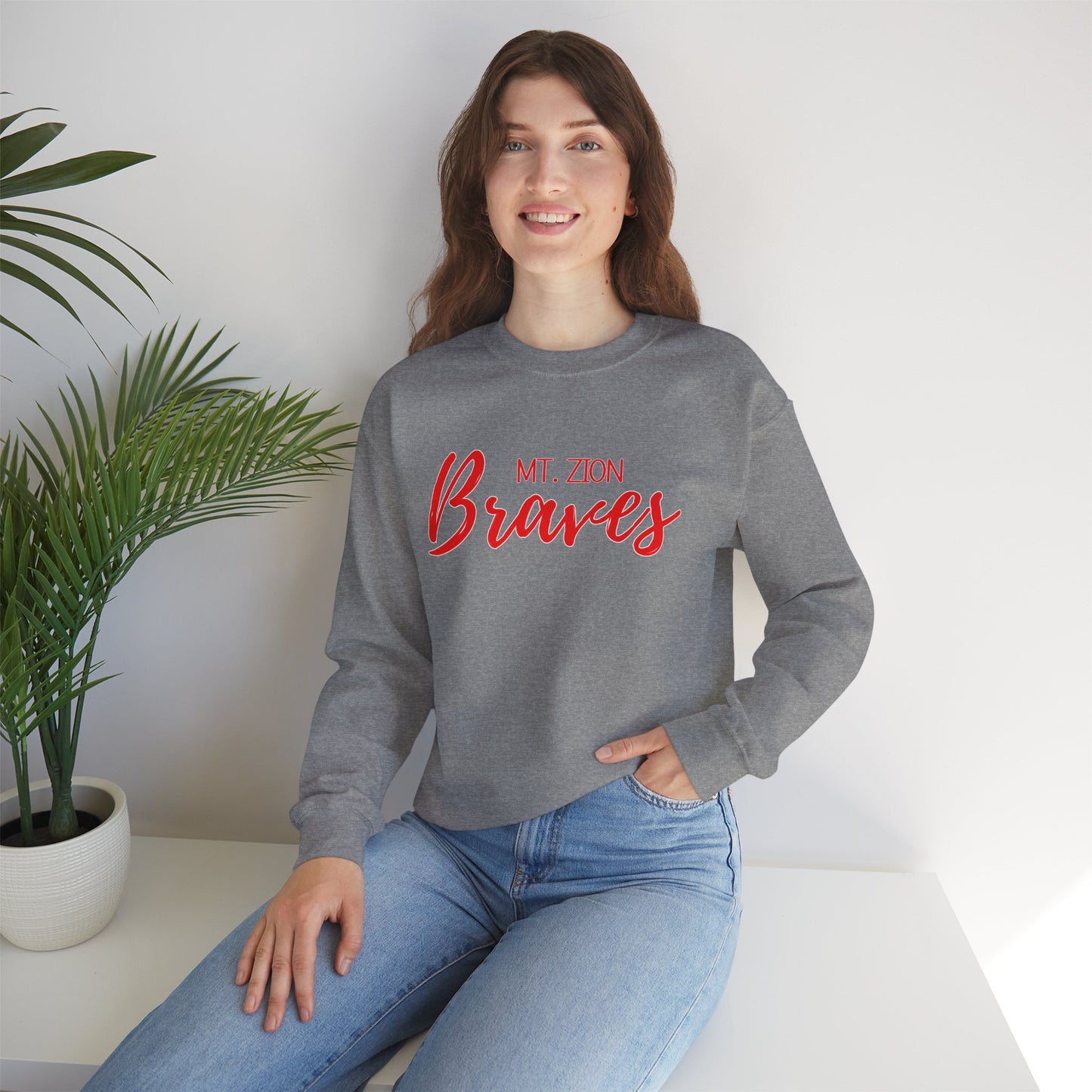 MT. ZION Braves Unisex Heavy Blend™ Crewneck Sweatshirt - Comfortable Sportswear