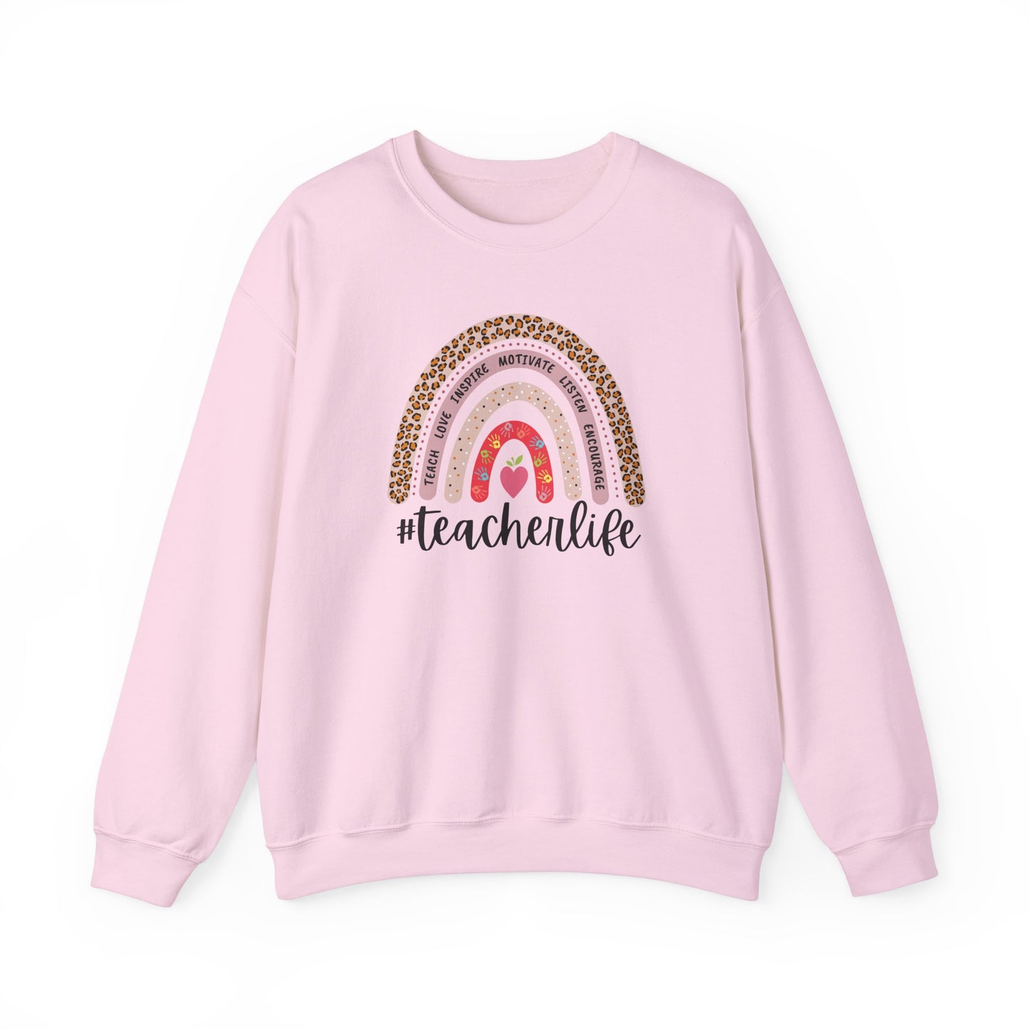 #teacherlife Rainbow Unisex Heavy Blend™ Crewneck Sweatshirt