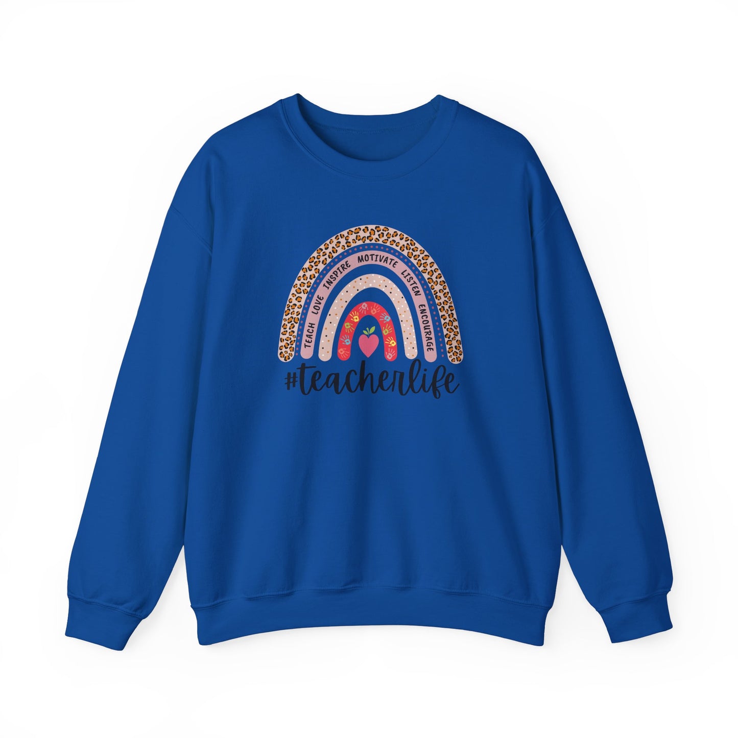 #teacherlife Rainbow Unisex Heavy Blend™ Crewneck Sweatshirt
