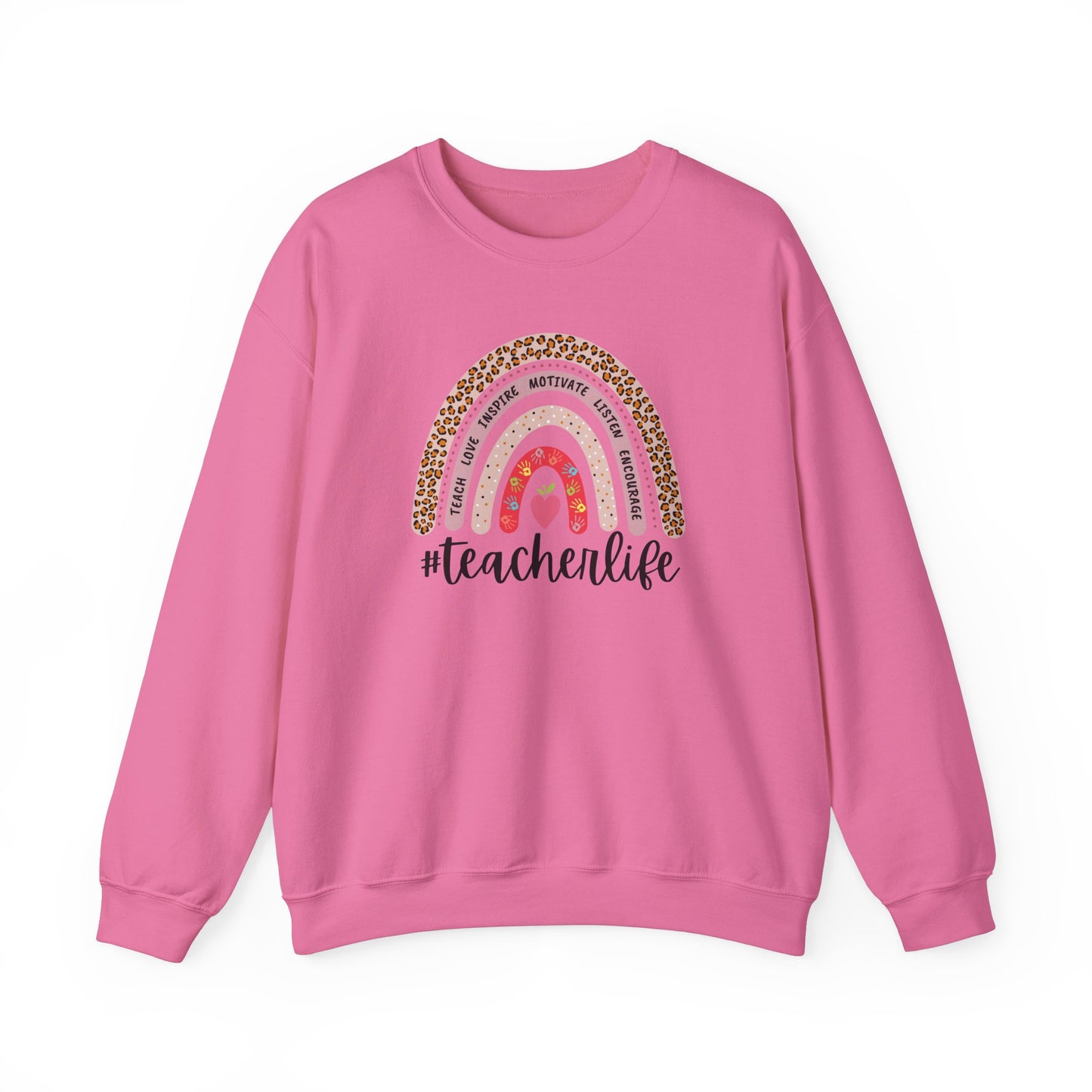 #teacherlife Rainbow Unisex Heavy Blend™ Crewneck Sweatshirt