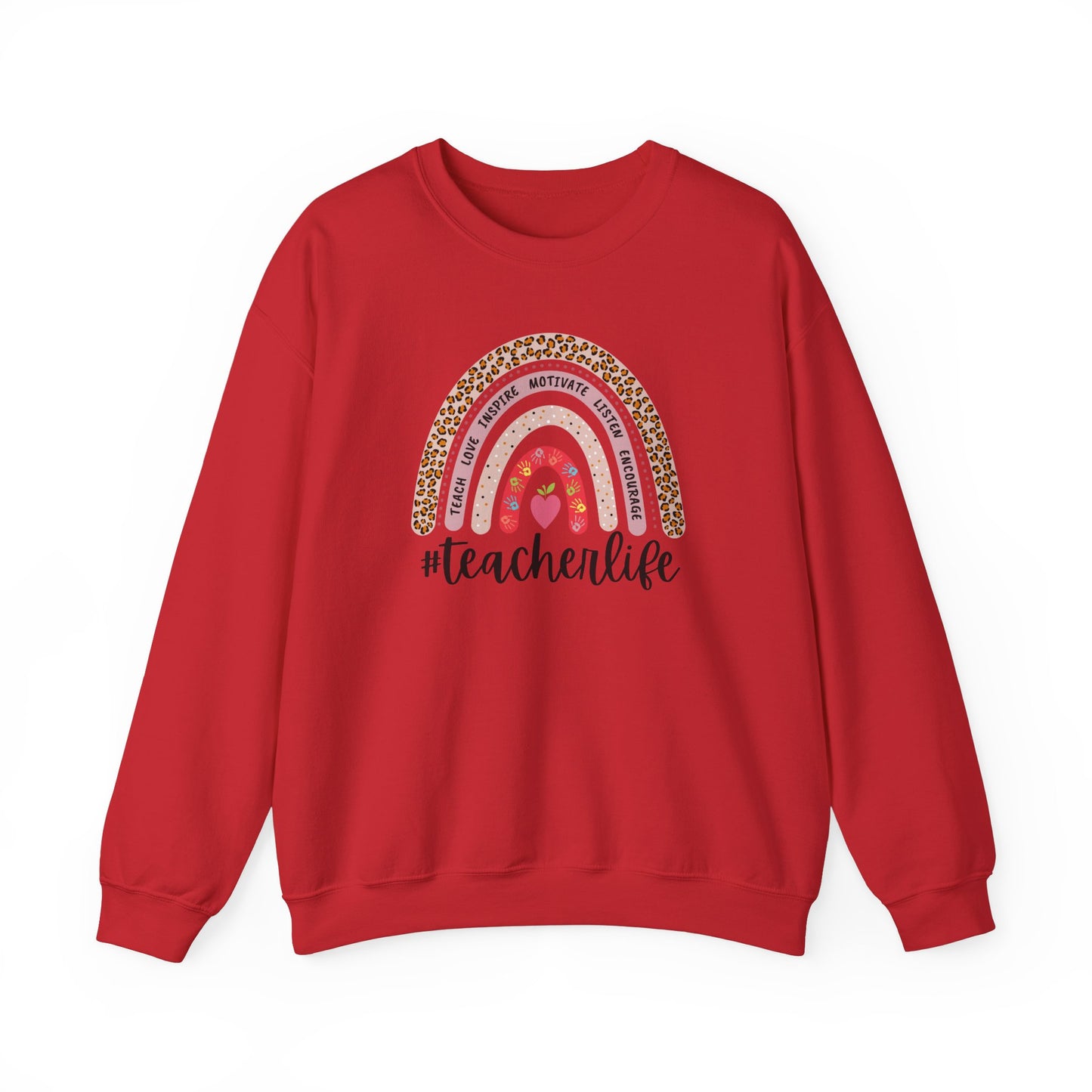 #teacherlife Rainbow Unisex Heavy Blend™ Crewneck Sweatshirt