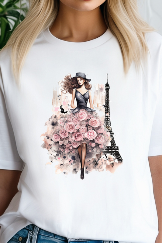 Pink Floral Comfort Colors T-shirt