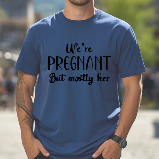 We're Pregnant Unisex Heavy Cotton Tee | Humorous Pregnancy Announcement Shirt