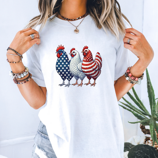 Patriotic Chicken Funny Independence Day Comfort Colors T-Shirt