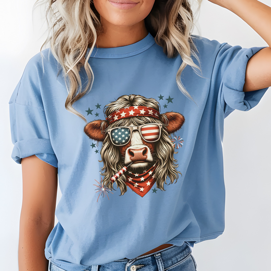 4th of July Cow Comfort Colors T-Shirt