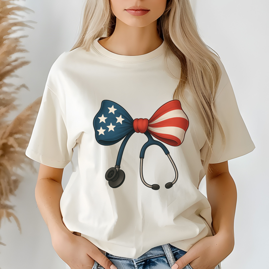4th of July Stethoscope Comfort Colors T-Shirt
