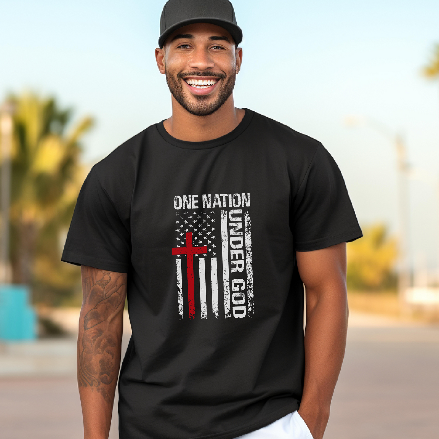 One Nation Under God Patriotic Comfort Colors T-Shirt