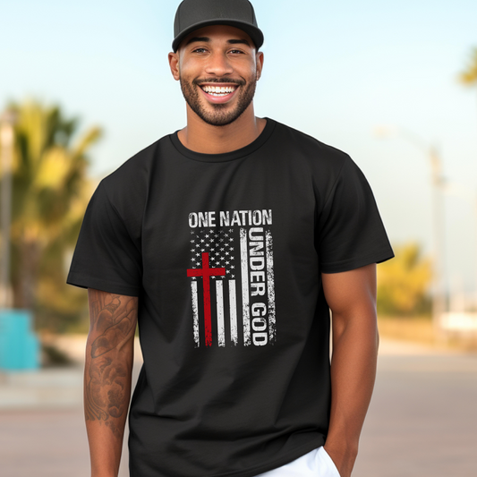 One Nation Under God Patriotic Comfort Colors T-Shirt