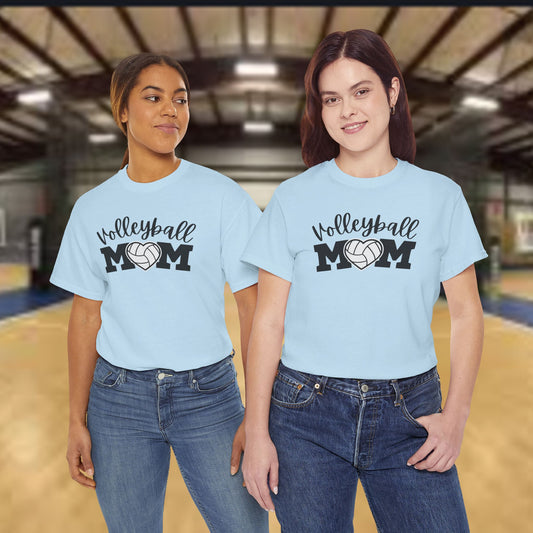 Volleyball Mom Heart Unisex Heavy Cotton Tee - Perfect Gift for Sports Moms